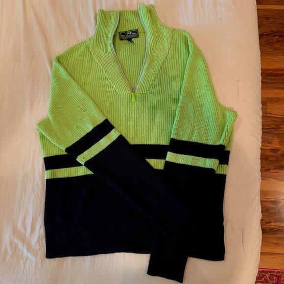 Vintage Ralph Lauren Funnel Neck Half-Zip Sweater - Picture 1 of 6